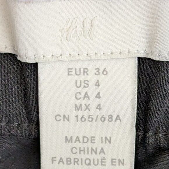 Women's "H&M" Black Wide-Straight Leg, High Rise Casual Zip Pants; Size 4 - Picture 5 of 6